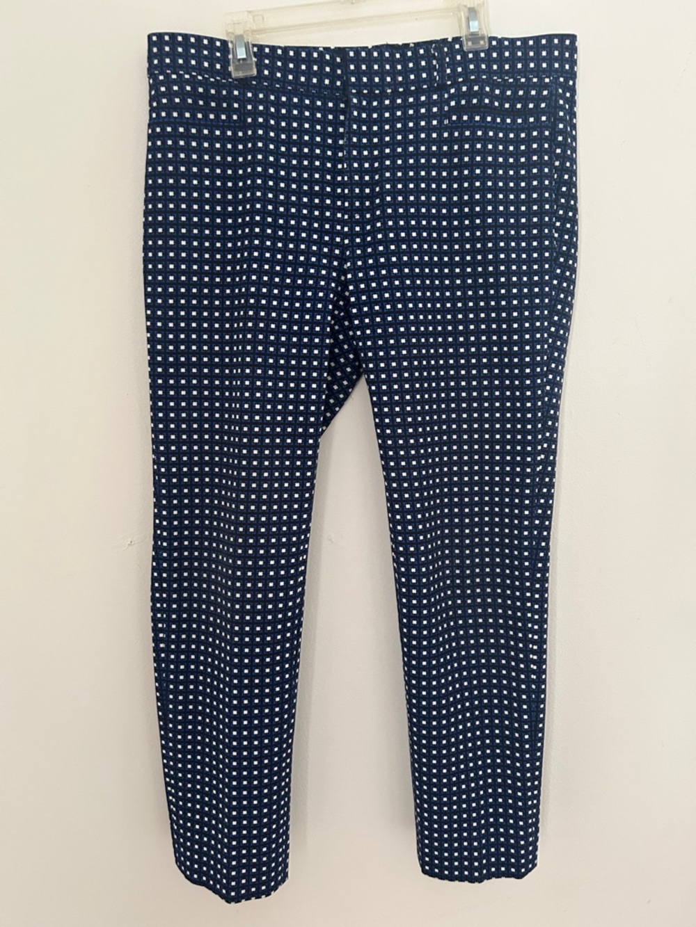 Banana Republic Navy & White Geometric Print “Sloan” Pants sz 8